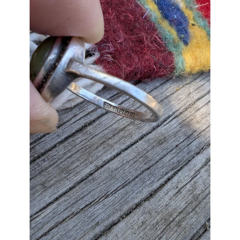 Sterling Irish Connemara Marble Ring; The Jewelry House Marcasite Ring